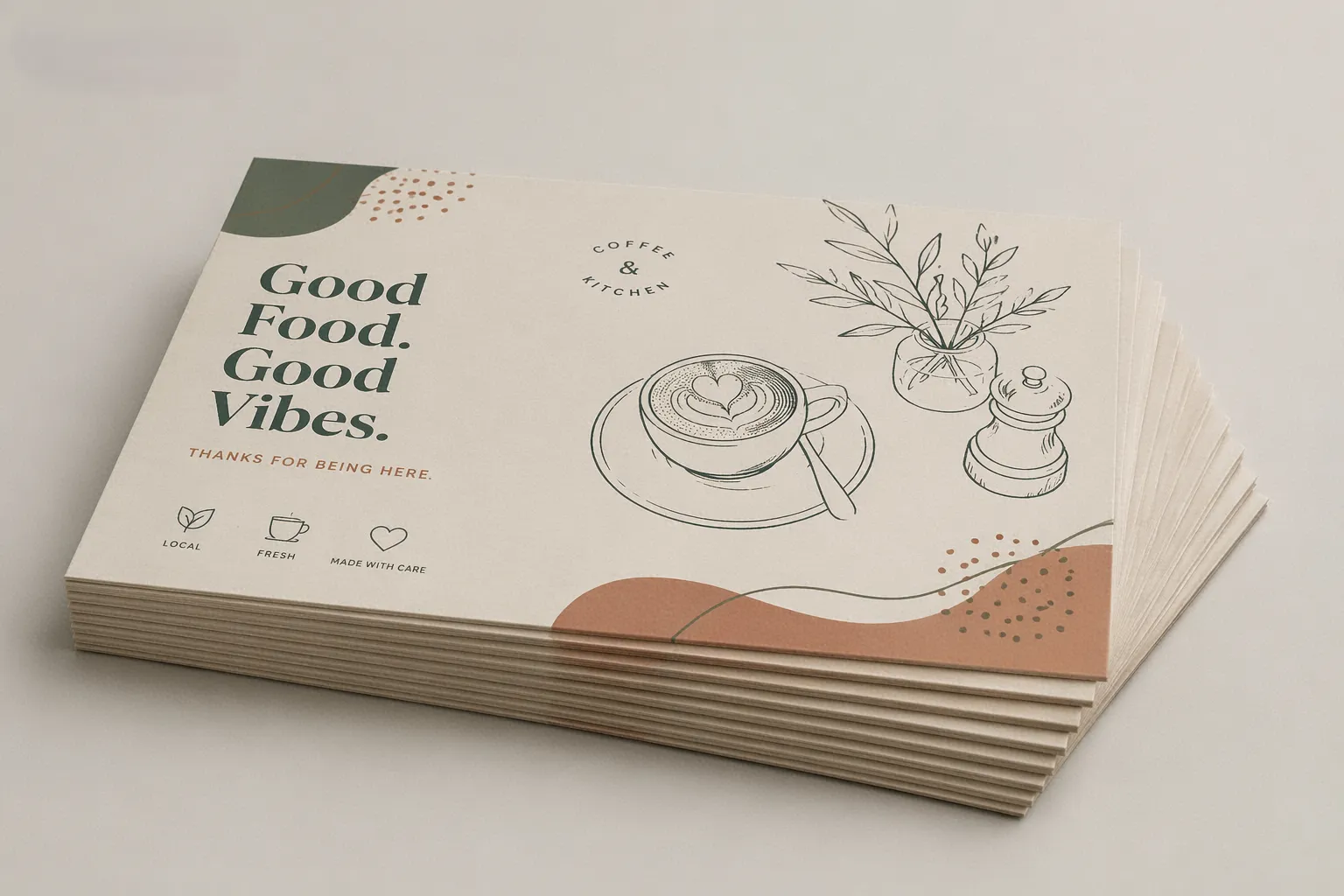 Economy Paper Table Mats 70gsm Full Color, 1 Or 2 Colors
